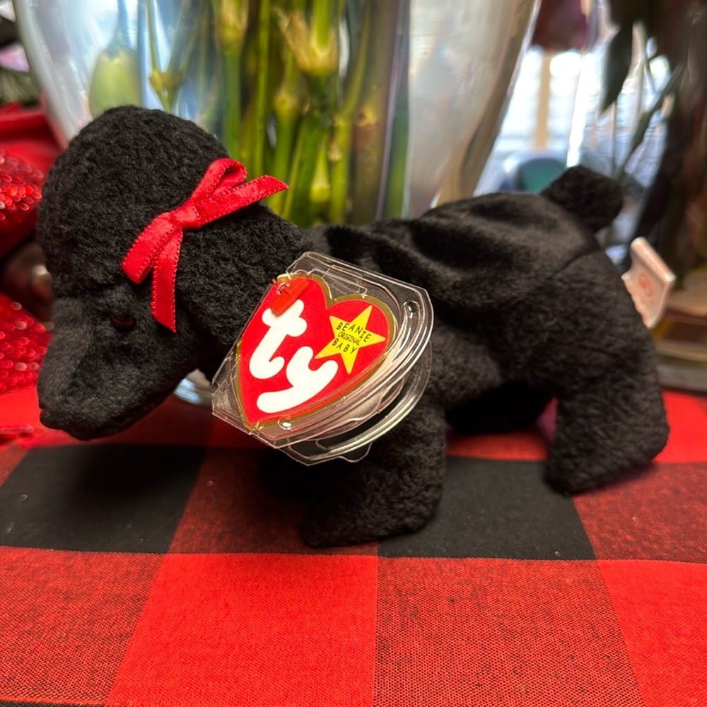 Ty Gigi 1998 rare beanie baby great condition black poodle pup dog puppy